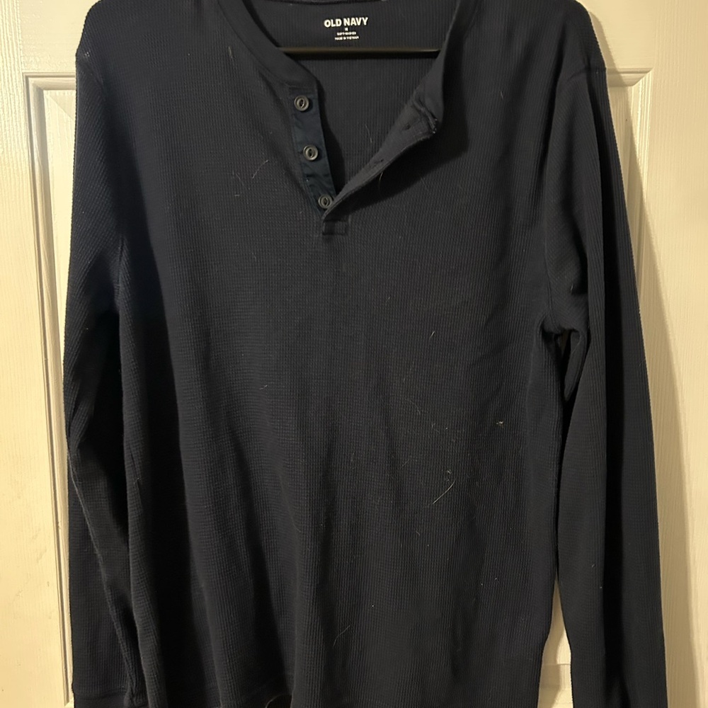 Old Navy Navy Long Sleeve Men’s Henley Shirt